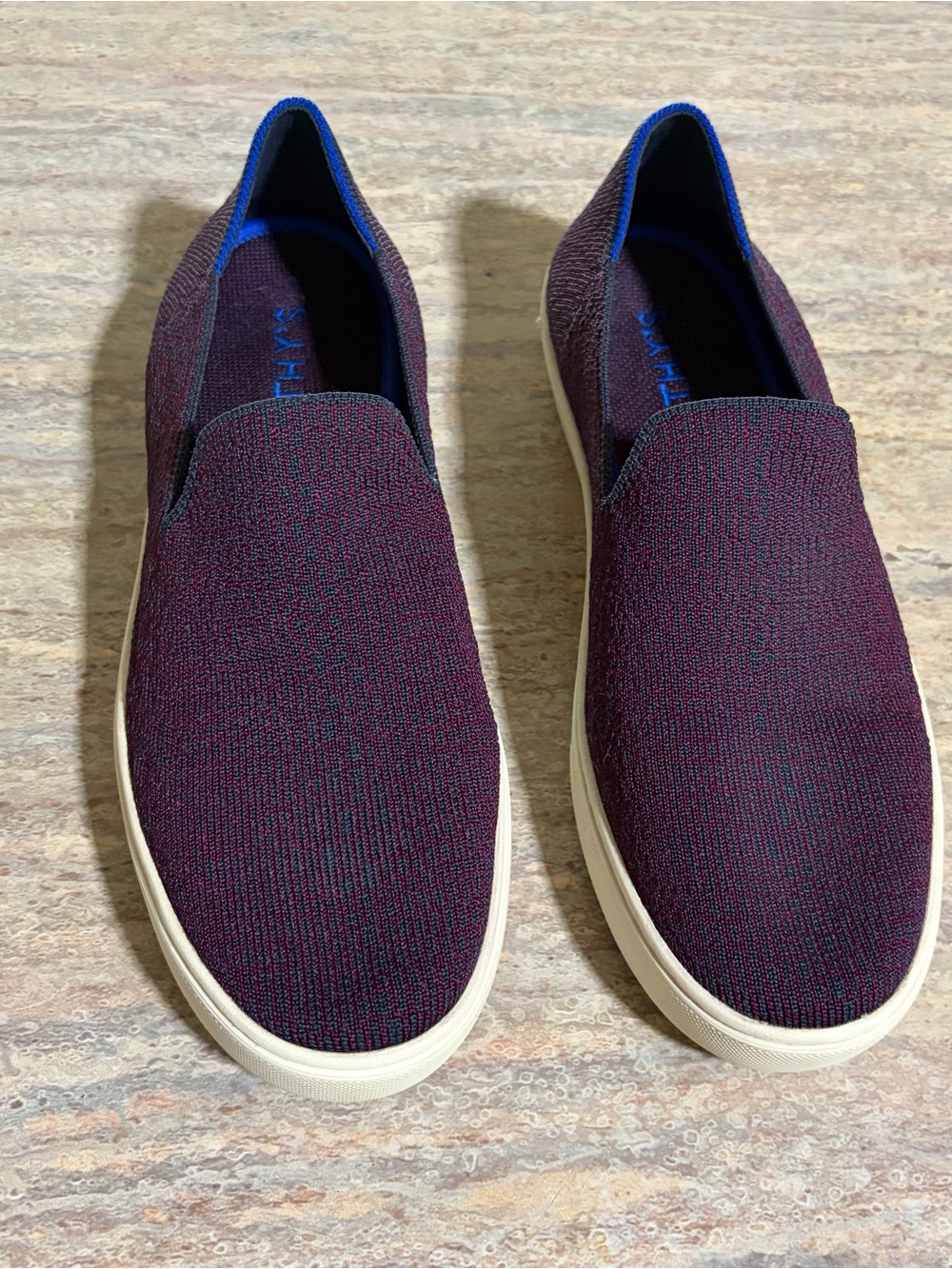 Rothy’s Burgundy Knit Slip on Sneakers -